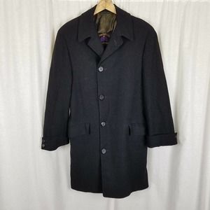 Vintage Sterlingware Coat of Distinction Plaid Peacoat Winter Wool coat Mens S M